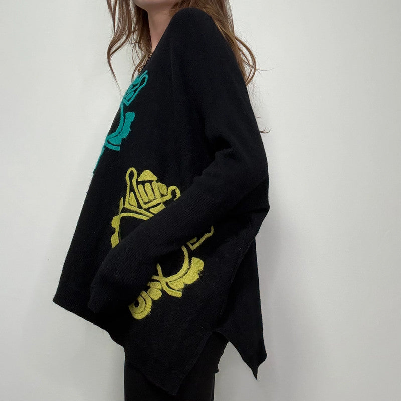 black batwing slouchy Save The Queen jumper