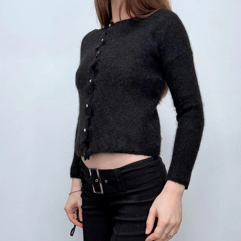 black mohair Sezane cardigan