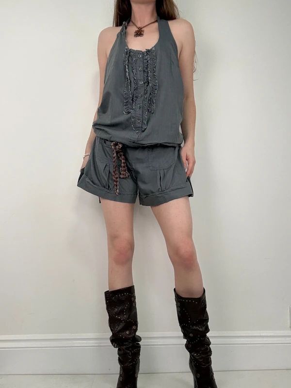 Cop copine slouchy drop waist shorts romper