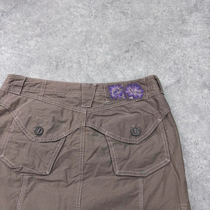 cargo khaki puff skirt