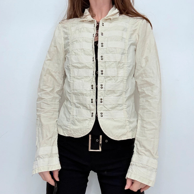 hook and eye fitted military jacket