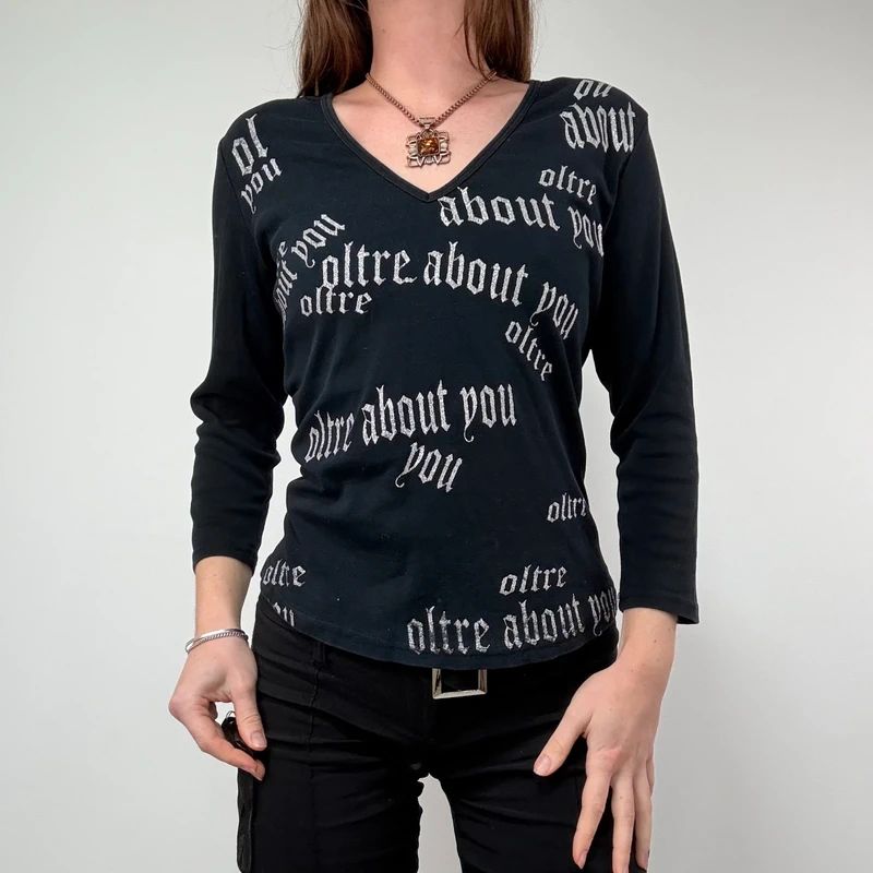 Grunge graphic text t-shirt