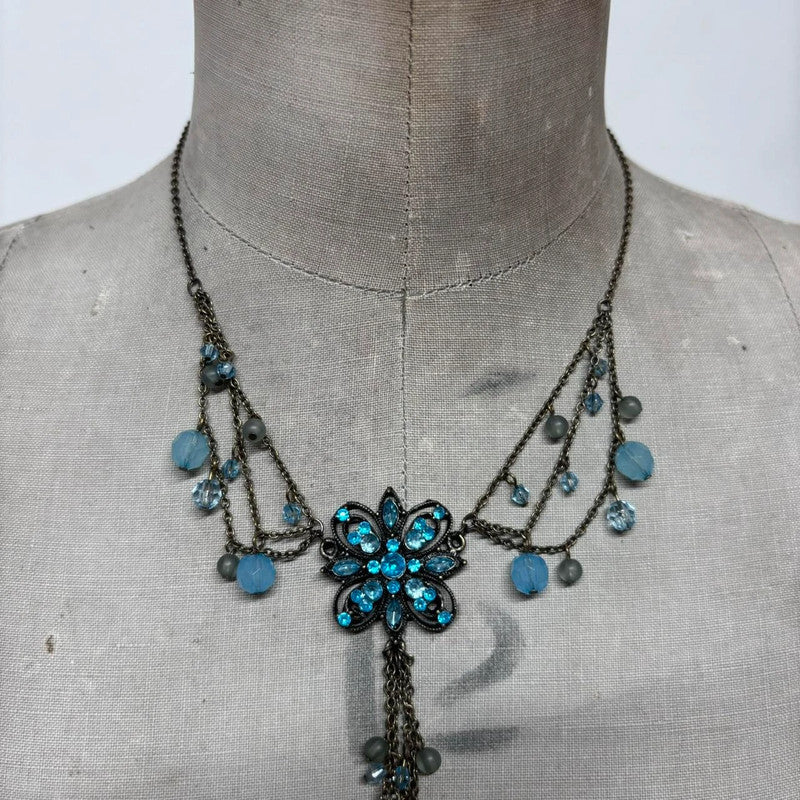 Flower fairy gemstone necklace