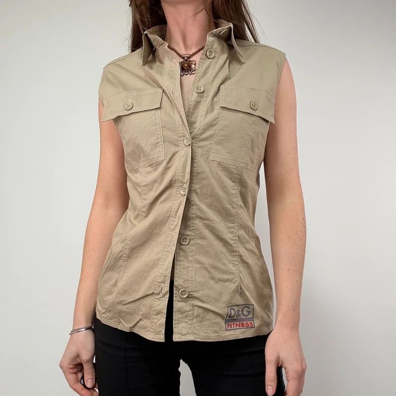 Cargo fitted tan Dolce & Gabanna shirt