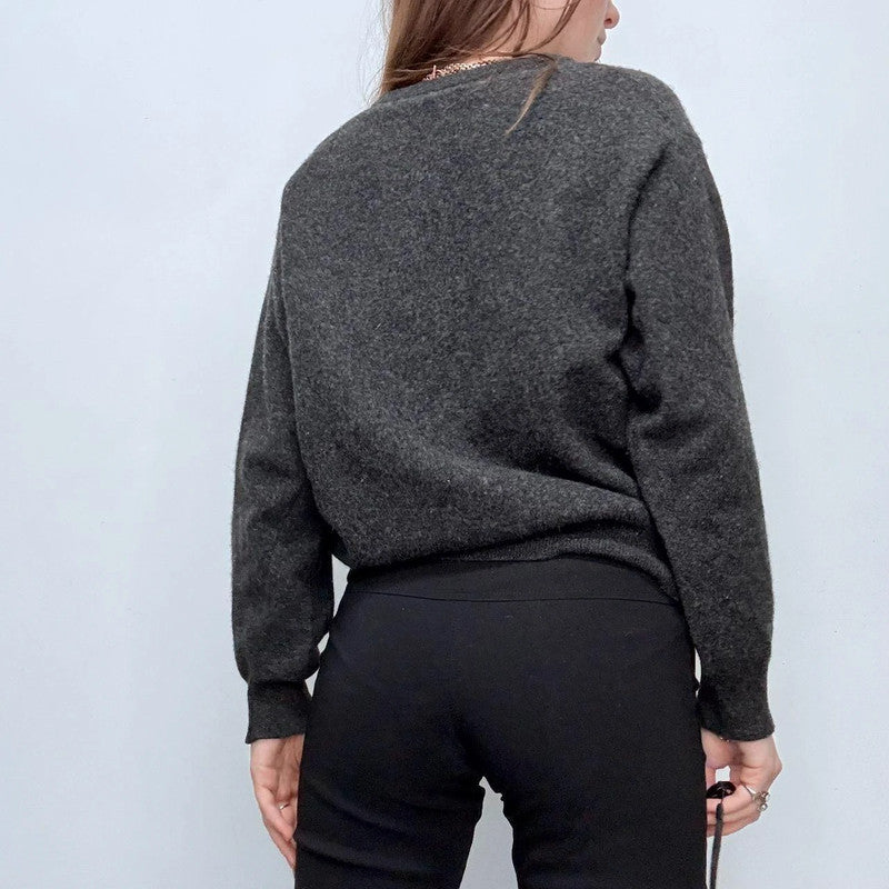 grey slouchy wool knitted jumper