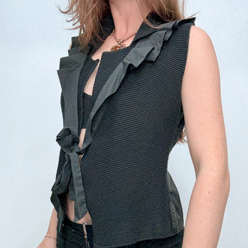 Cop Copine black knitted cropped vest
