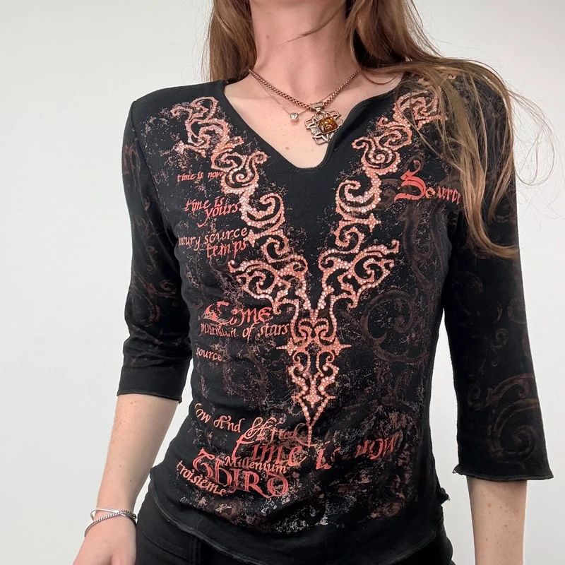 Black Graphic Grunge T-Shirt