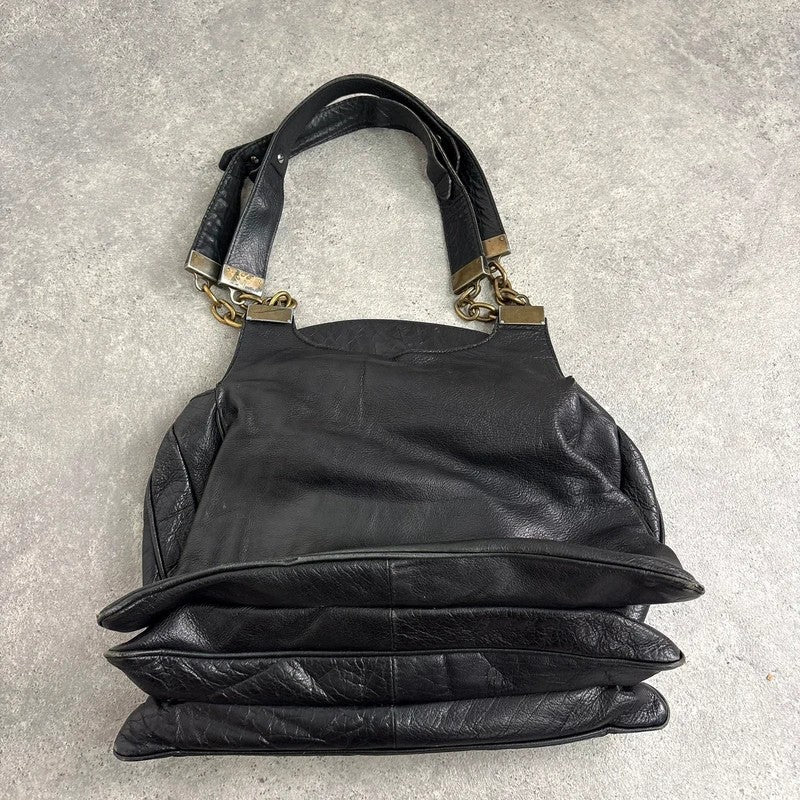 Dolce and Gabanna black leather Y2K handbag