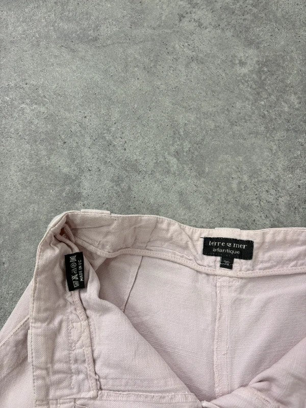 pink wide leg cropped capri pants
