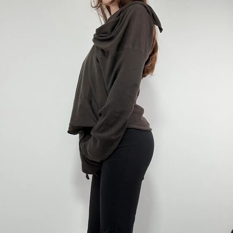 ultra slouchy asymmetric wrap cardigan