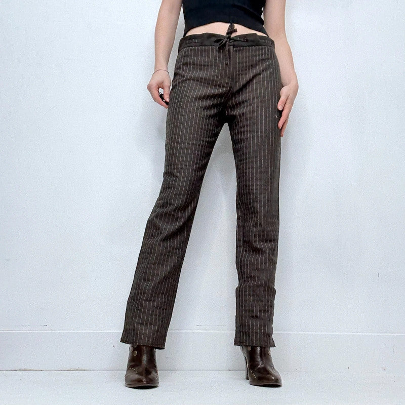 straight leg brown pinstripe Cop Copine trousers