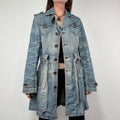 Distressed Denim Trench coat