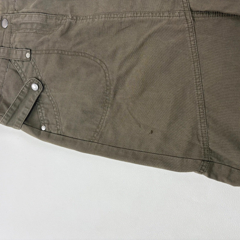 asymmetric khaki green cotton canvas skirt
