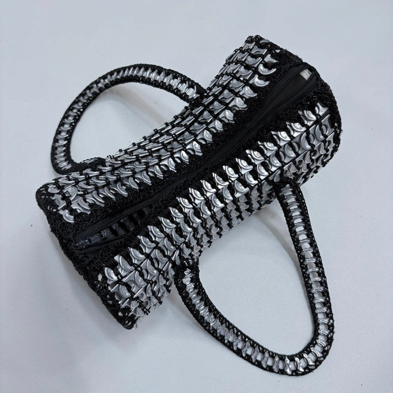 silver metal beer cap bag