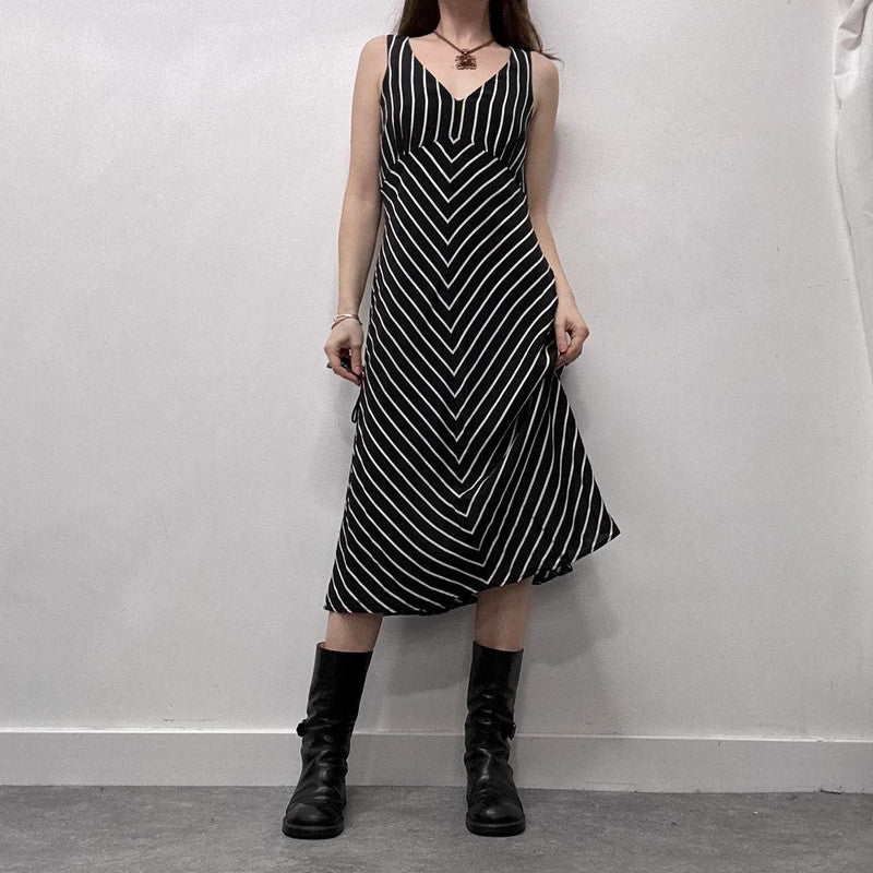 pinstripe silk bias cut floaty dress