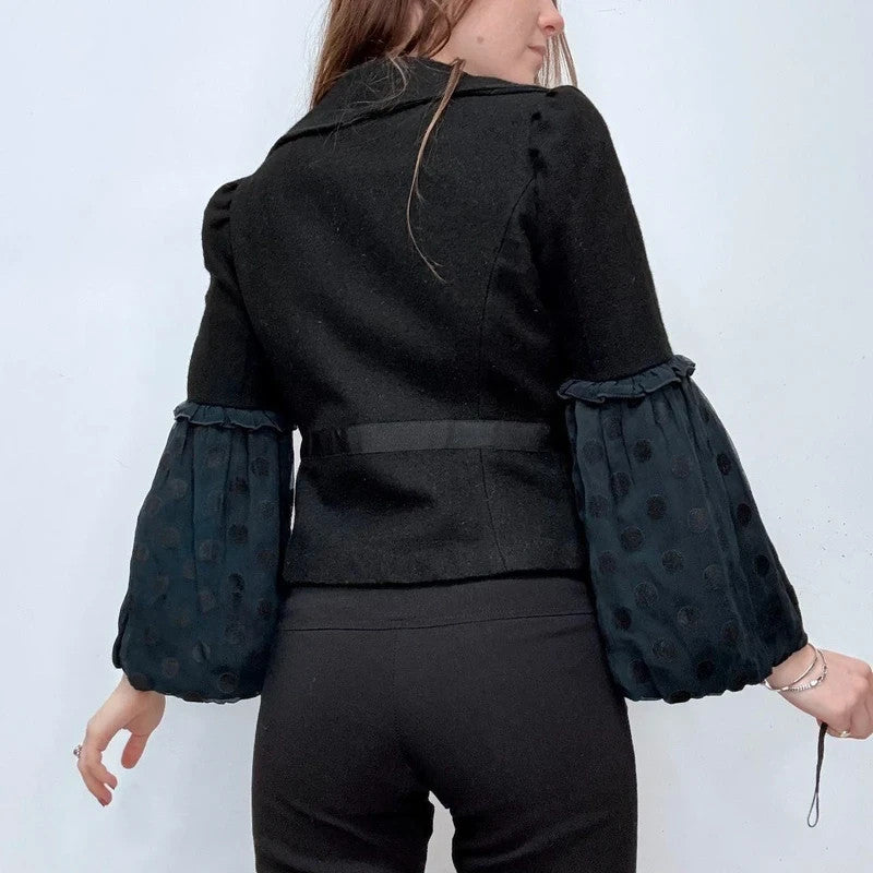 polkadot cropped flared jacket