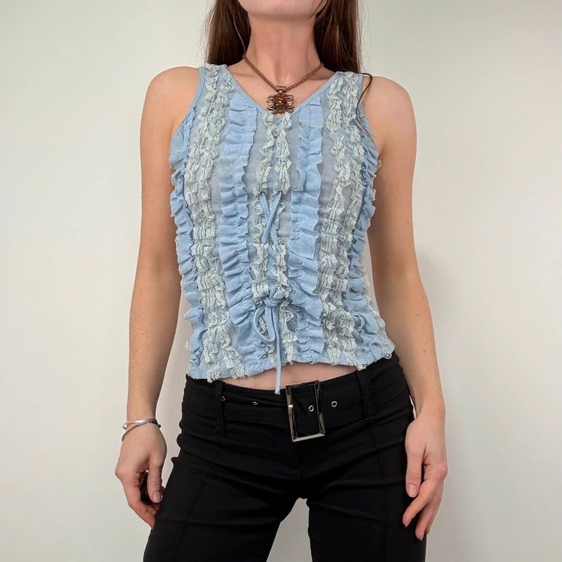 Ruffle Lace Coquette Vest