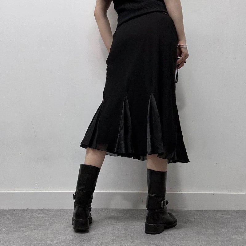 black fairy grunge midi skirt