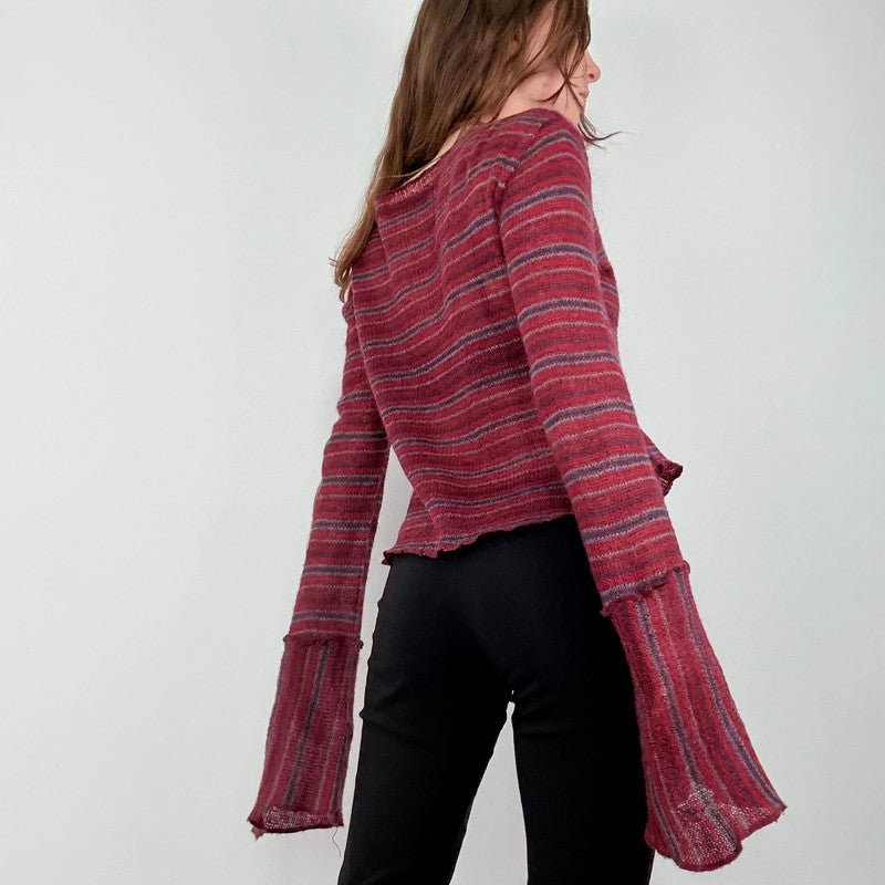 sheer mohair knit slouchy striped jumper