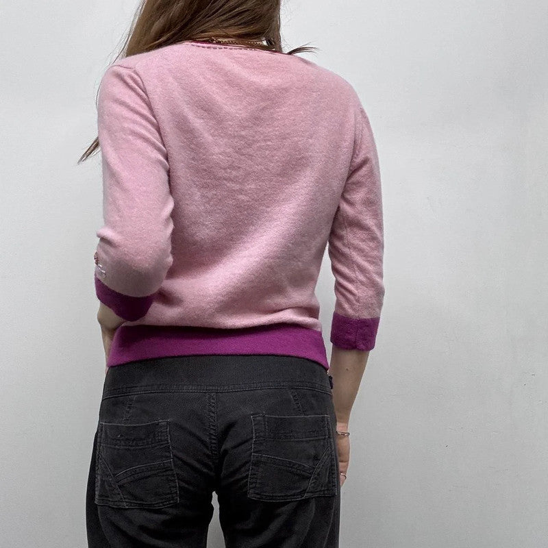 pink wool knitted fairy cardigan