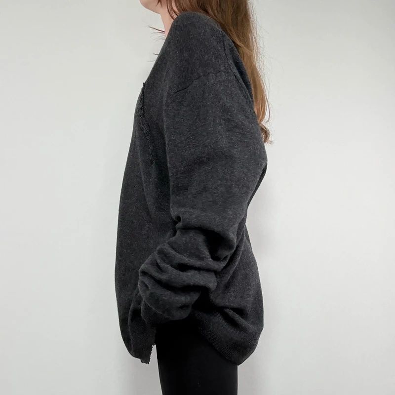 dark grey oversized wool knit