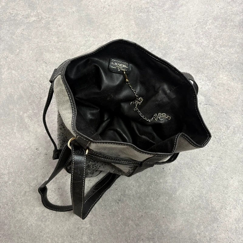 Vintage Lancel distressed leather Bucket bag