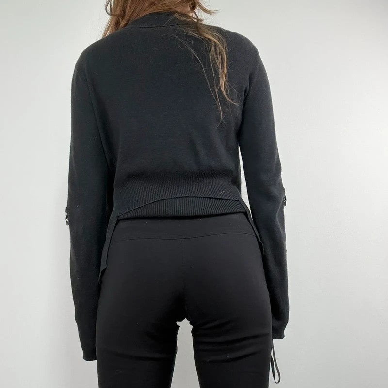 Black cop copine utility cardigan