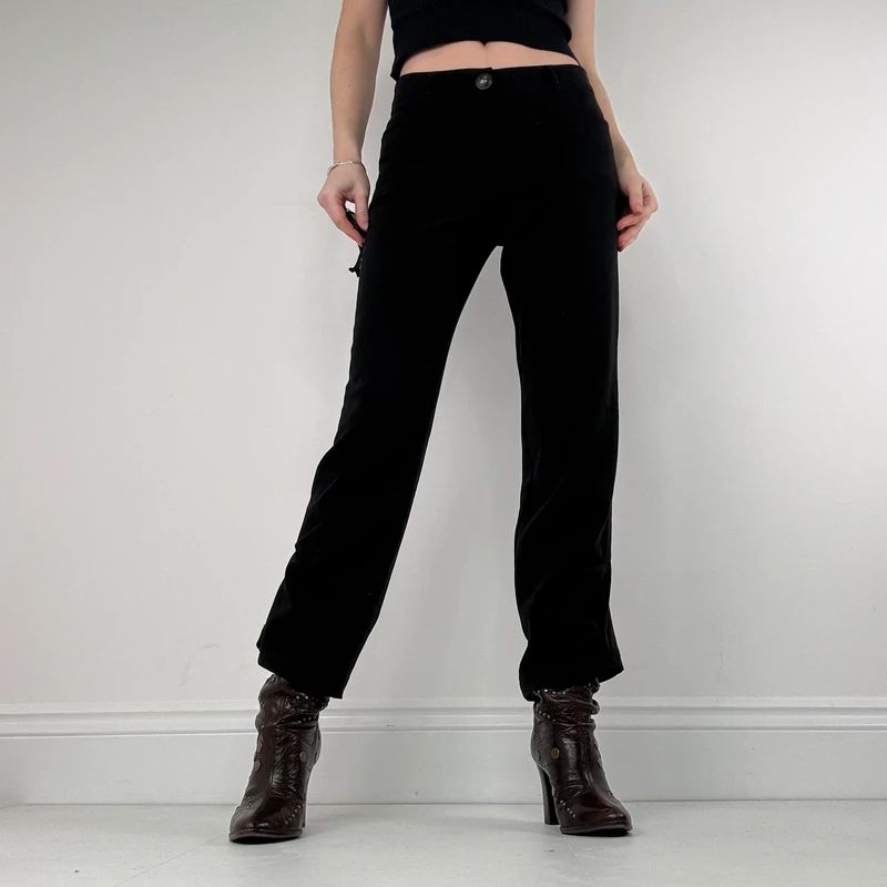 black Cop Copine pleated flared trousers