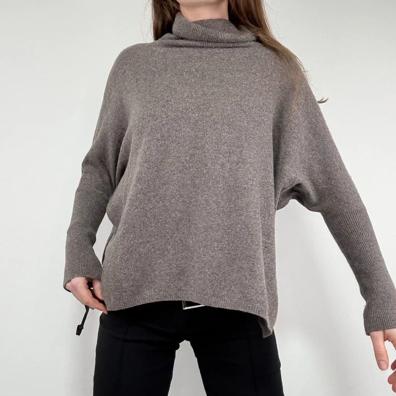 brown slouchy cashmere batwing jumper