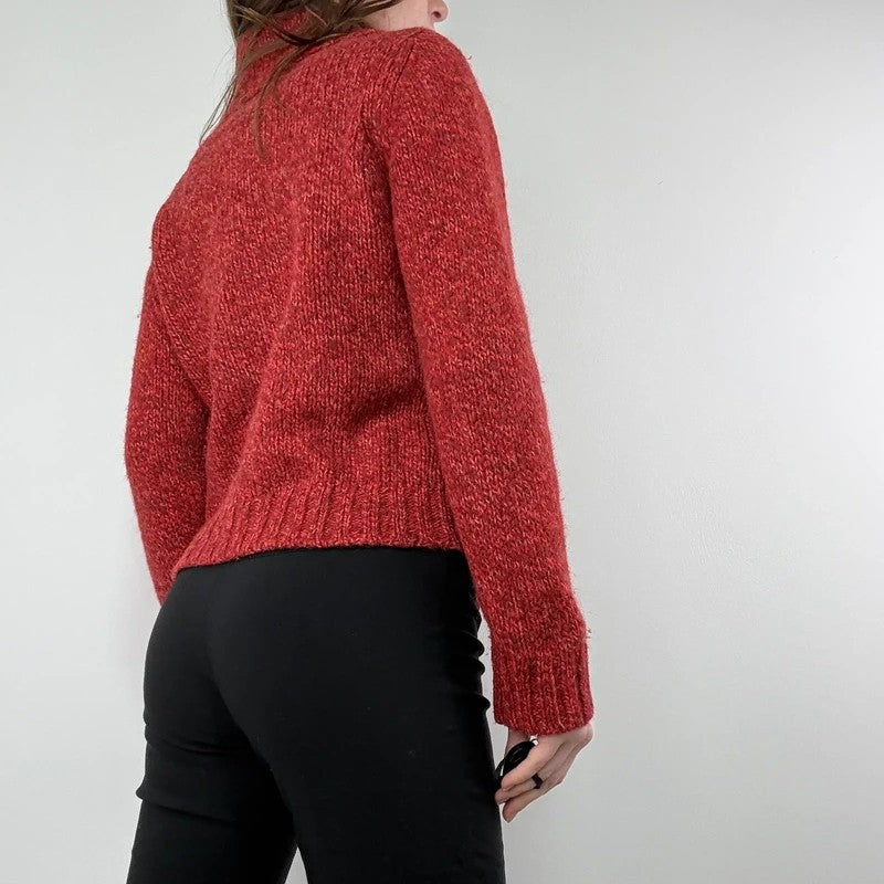 Vintage red knit massimo dutti wool roll neck sweater