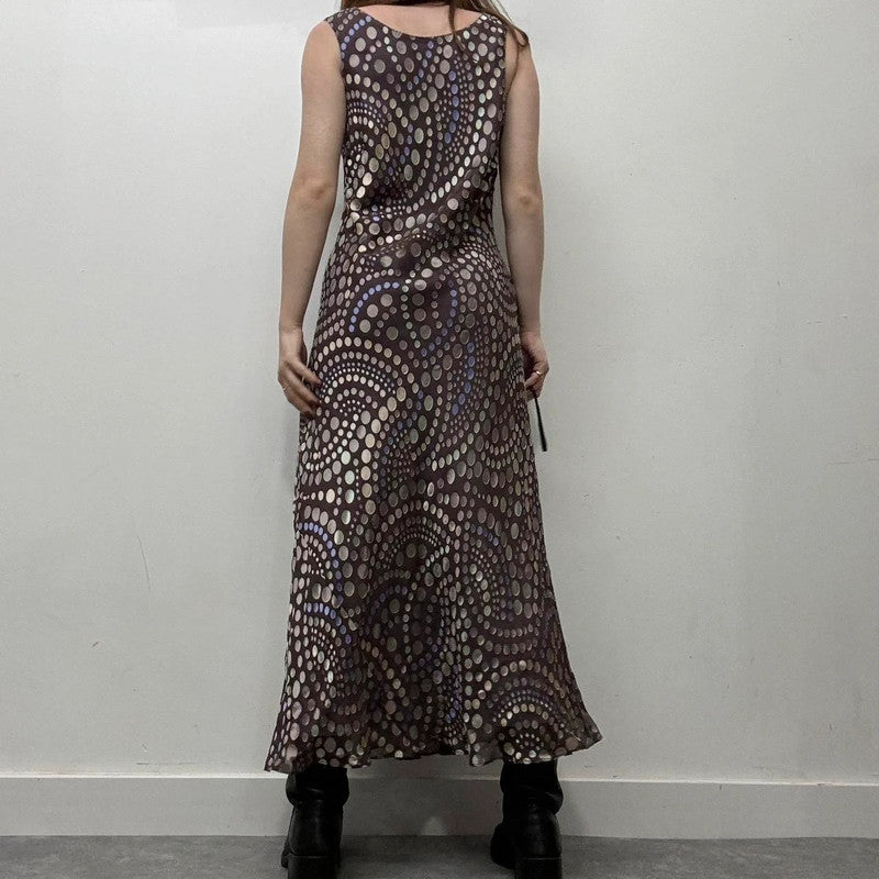 polkadot silk bias cut dress