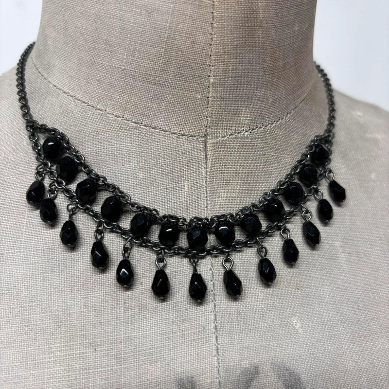 drape chain bead grunge necklace