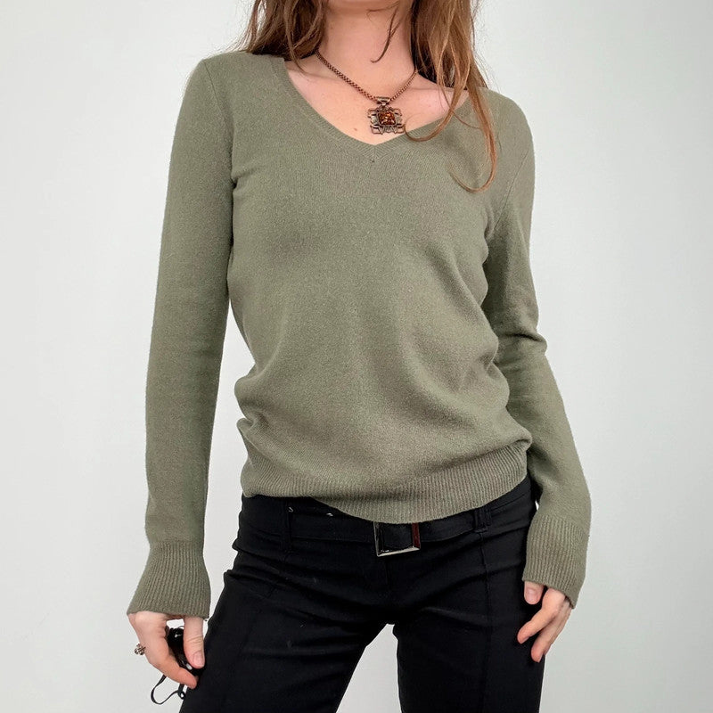 khaki wool knitted jumper