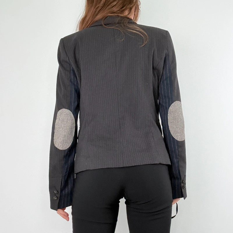 Boxy pinstripe utility blazer