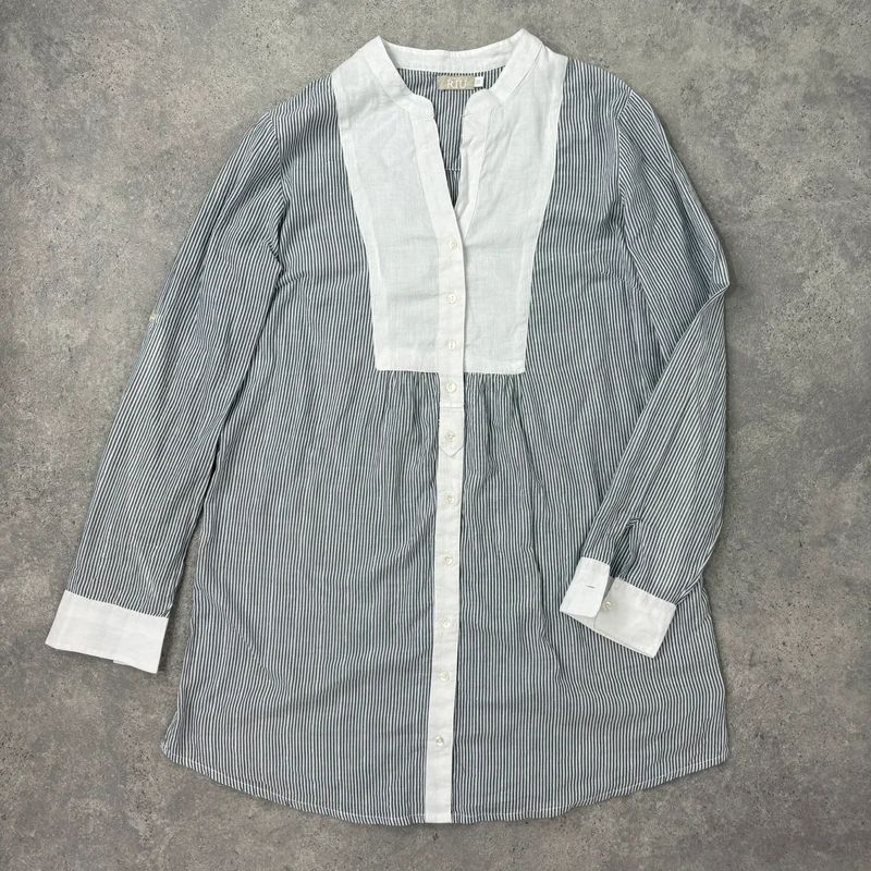 pinstripe cotton long shirt