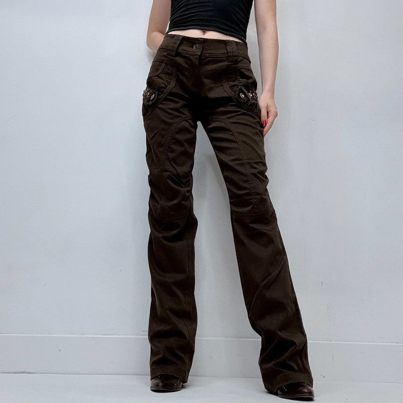 brown low rise y2k engineered style jeans