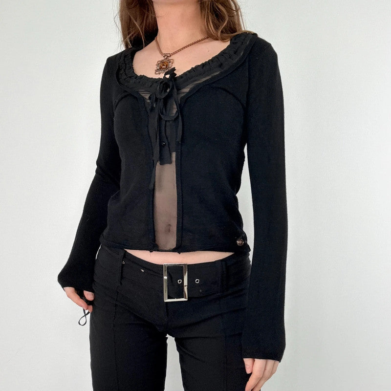 black sheer cinched Morgan top