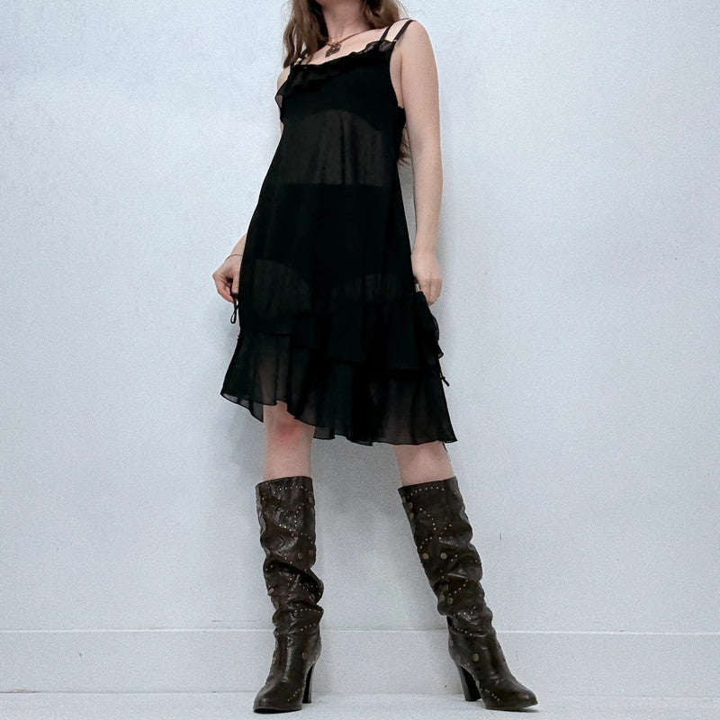 Cop Copine sheer black mini dress