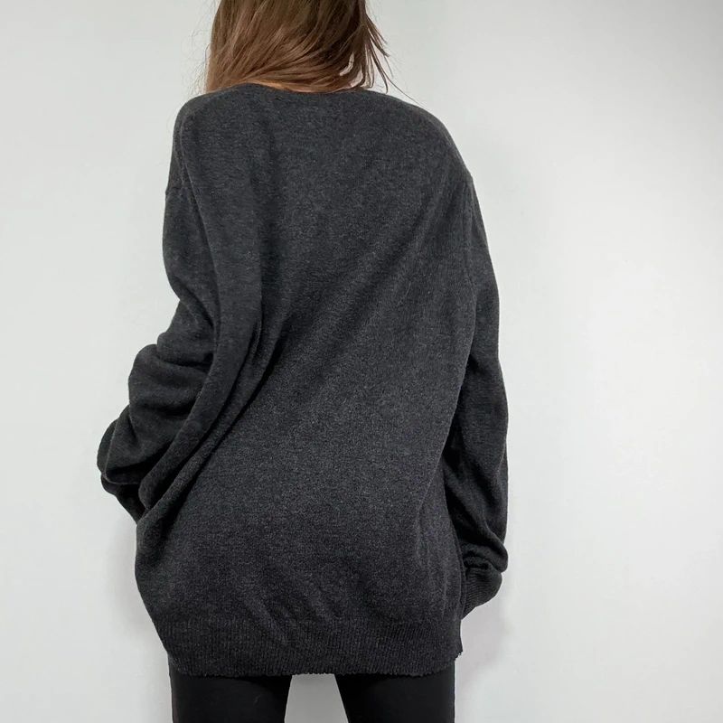 dark grey oversized wool knit