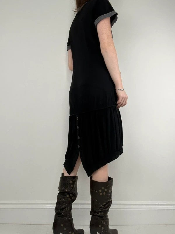 Black jersey slouchy grunge t-shirt dress