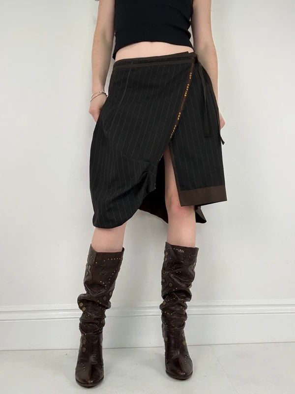 Cop Copine asymmetric puff midi skirt