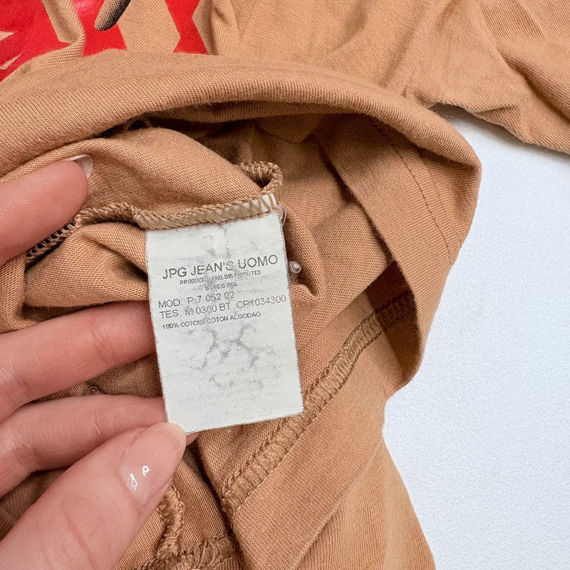 Jean Paul Gaultier brown graphic printed t-shirt