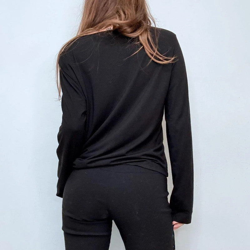 black mohair embroidered t-shirt