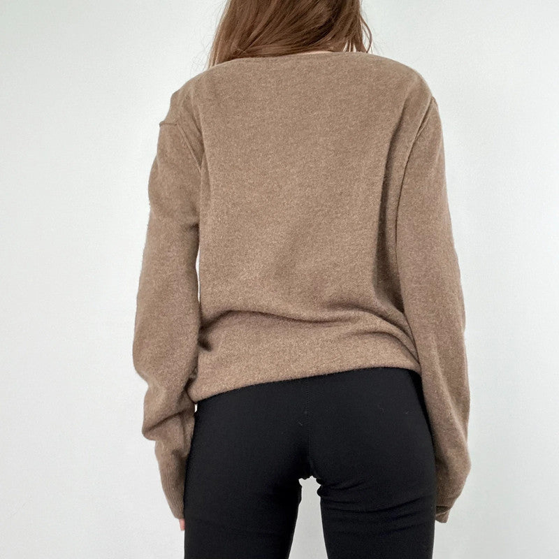 Brown cashmere slouchy jumper