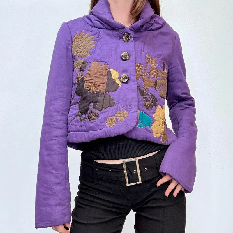 quilted cropped tapestry kenzo peacoat