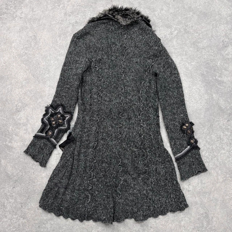grey knitted grunge fairy cardigan