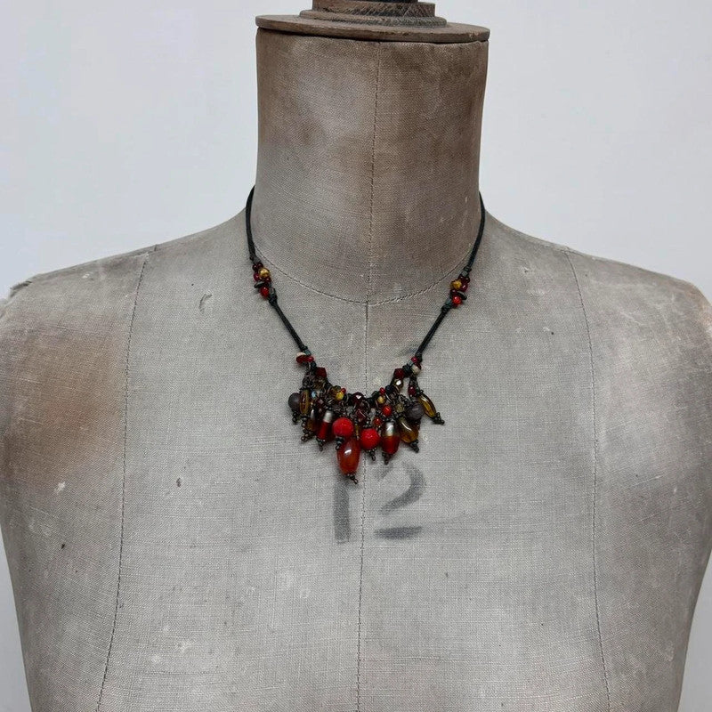 beaded boho summer necklace