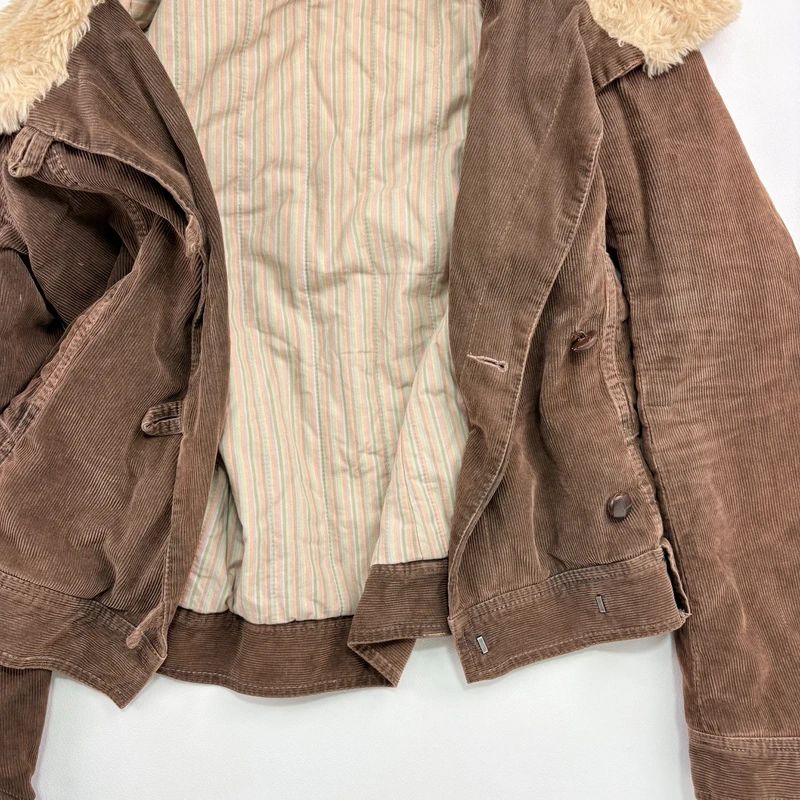 asymmetric brown cord jacket