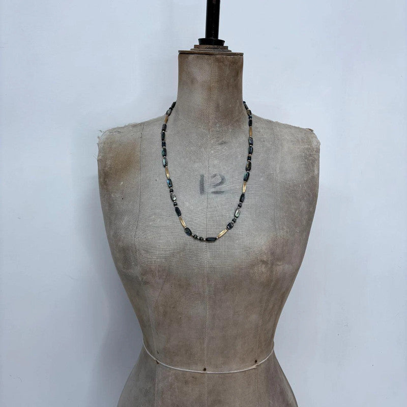 beaded shell boho necklace