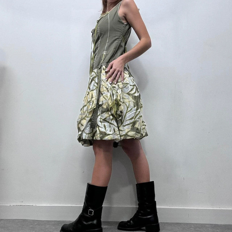 vintage puff cargo dress